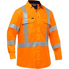 Bisley 313M6490X-O/S Class 3 And Csa Z96 X-Back Long Sleeve Work Shirt With X-Airflow™, Orange, Size Small