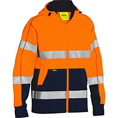 Bisley 323M6988T-Ornv/2Xl Class 3 Full Zip Hooded Sweatshirt With Sherpa Lining, Orange, Size 2X-Large