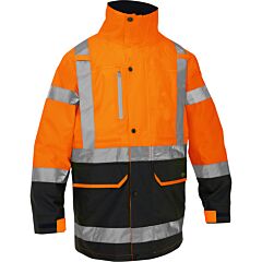 Bisley 333M6375H-Or/3Xl 5-In-1 Class 3 Ripstop Jacket With Zip-Out Class 2 Inner Jacket, Orange, Size 3X-Large