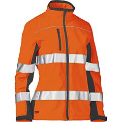 Bisley 333W6059T-Ornv/M Class 2 Women'S Contoured Softshell Jacket, Orange, Size Medium