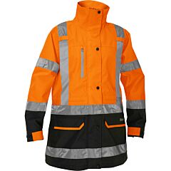 Bisley 333W6375H-Or/Xl Class 3 Women'S 5-In-1 Jacket With Navy Bottom, Orange, Size X-Large