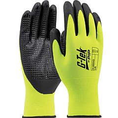 G-Tek 34-305Hvd/Xs 15G Hi-Vis Yellow Polyester, Nitrile Foam Grip W/ Dots, Touchscreen, Yellow, Size X-Small