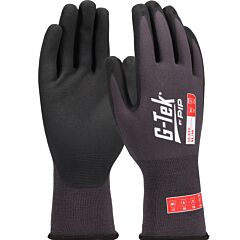 G-Tek 34-840/S Premium Seamless Knit Nylon Gloves With Micro Nitrile Foam Coating On Palm & Fingers - Touchscreen, Dark Gray, Size Small