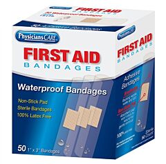 First Aid Only 90333 1" X 3" Waterproof Bandages, 50/Box
