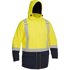 Bisley 385M8387H-Yn/M Class 3 Fr Two Tone Insulated Parka, Yellow/Navy, Size Medium