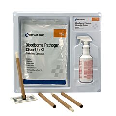 First Aid Only 90421 Bbp Station With Single Use Pouch And Cleaning Spray