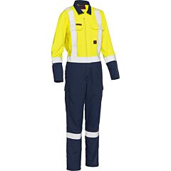 Bisley 385Wfrhc-Yn/4X Ar/Fr Women'S Ripstop Coveralls With Navy Bottom, Yellow/Navy, Size 4X-Large