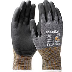 Maxicut® Ultra™ 44-5745E/Xxs Seamless Knit Engineered Yarn, Nitrile Coated Microfoam Grip On Palm & Fingers, Touchscreen, Dark Gray, Size 2X-Small