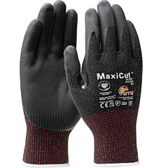 Maxicut® Ultra™ 44-6745Fv/S Seamless Knit Engineered Yarn, Nitrile Coated Microfoam Grip On Palm & Fingers, Touchscreen Compatible, Vend Ready, Black, Size Small