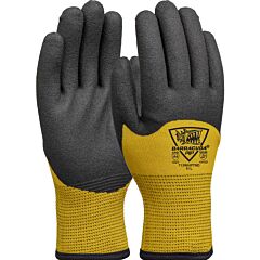 G-Tek 713Whptnd/S Seamless Knit Hppe/Nylon Gloves With Acrylic Lining And Pvc Foam Grip On Palm, Fingers & Knuckles, Yellow, Size Small
