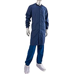 Uniform Technology Cfrc-65Nv-5Xl C3 Iso 4 (Class 10) Cleanroom Frock, Navy, Size 5X-Large