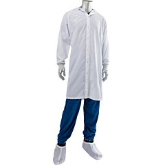 Uniform Technology Cfrc-65Wh-3Xl C3 Iso 4 (Class 10) Cleanroom Frock, White, Size 3X-Large