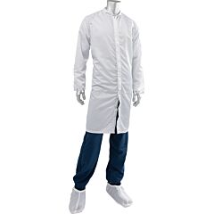 Uniform Technology Cfrg3S-88Wh-M Disctek 5.0 Grid Iso 6 (Class 1, 000) Cleanroom Frock, White, Size Medium