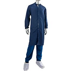 Uniform Technology Cfrzc-65Nv-Xl C3 Iso 4 (Class 10) Cleanroom Frock, Navy, Size X-Large