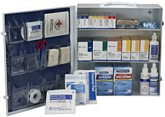 First Aid Only 90574 3 Shelf First Aid Ansi 2015 Class A+ Metal Cabinet, With Meds