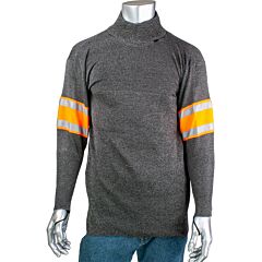 Kut Gard P145Sp-3Cm-Hv2-Tl-2Xl Ata Tech Pullover With Staycool Collar, Hi-Viz Striped Sleeves, Tl, Dark Gray, Size 2X-Large