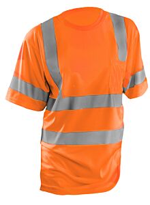 Occunomix Lux-Ssetp3B-O5T T-Shirt, Classic Wicking Birdseye, Class 3, Orange, Size 5X-Large/Tall