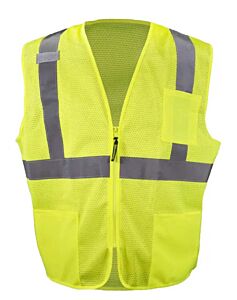 Occunomix Lux-Ssgzc2-Y4X Class 2 Mesh Vest, Zipper, Yellow, Size 4X-Large
