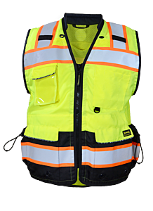 Occunomix Sp-Rhds2B-Y2X Recycled Heavy Duty Class 2 Surveyor Vest, Black Bottom, Two-Tone, Yellow, Size 2X-Large
