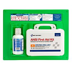 First Aid Only 90813 Eyewash Station, Single 16 Oz. Screw Cap Bottle, With Ansi 2015 First Aid Kit (Case Of 6 Stations)