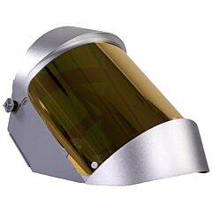 Oberon 2156Afr+500 Face Shield With Ratcheting Headgear, Heat Reflective, Window: Dark Green Gold Anti-Fog, With Lower Crown And Shield Extender