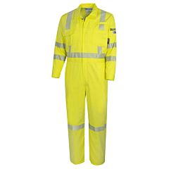 Oberon Zfe106-M Coveralls, Hi-Vis Fr/Arc Rated 7.5 Oz 88/12, Yellow, Size Medium