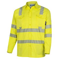 Oberon Zfi506-M Button Up Shirt, Hi-Vis Fr/Arc Rated 7.5 Oz 88/12, Yellow, Size Medium