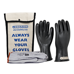 Oberon Glvkt-Brc001110 Electrical Rubber Glove Kit, Class 00, Length: 11", Rolled Cuff, Size Large, 10