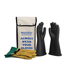 Oberon Glvkt-Brc1-1408 Electrical Rubber Glove Kit, Class 1, Length: 14", Rolled Cuff, Size: Regular, 8