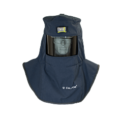 Oberon Lan2St-C Arc Flash Hood With Hard Cap, 12 Cal Lan2St Series, Color: Navy Blue, Window: True Color Grey (Tcg)