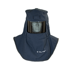 Oberon Lan2St-A3 Arc Flash Hood With A3 Hard Hat Adapters, 12 Cal Lan2St Series, Color: Navy Blue, Window: True Color Grey (Tcg)