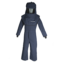 Oberon Lns4A-Xl+Hvs 40 Cal Lan Arc Flash Suit Kit, Comes With Hood With Hard Cap, Coveralls And Hood Ventilation System, Color: Navy Blue, Size X-Large