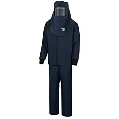 Oberon Lns4B-Es-2Xl 40 Cal Lan Arc Flash Suit Kit, Comes With Hood With Hard Cap, Coat And Bib Overalls, With Escape Strap, Color: Navy Blue, Size 2X-Large