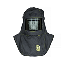 Oberon Tcg100-Cc+Hvsl Arc Flash Hood With Hard Cap, 100 Cal Tcg, With Hood Ventilation System & Light, Canadian, Color: Black, Window: True Color Grey (Tcg)
