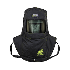 Oberon Tcg140B-Cc+Hvs Arc Flash Hood With Hard Cap, 140 Cal Tcg, With Hood Ventilation System, Canadian, Color: Black, Window: True Color Grey (Tcg)