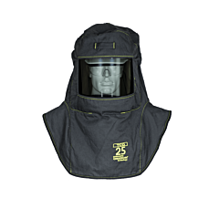 Oberon Tcg25-A1 Arc Flash Hood With A1 Hard Hat Adapters, 25 Cal Tcg, Color: Black, Window: True Color Grey (Tcg)