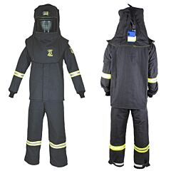 Oberon Tcg3B-2Xl 25 Cal Tcg Arc Flash Suit Kit, Hood, Coat And Bib Coveralls, Color: Black, Size 2X-Large