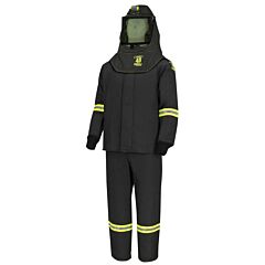 Oberon Tcg4B-El-2Xl 40 Cal Tcg Arc Flash Suit Kit, Hood, Coat And Bib Coveralls, With Ez Lift, Color: Black, Size 2X-Large