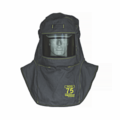 Oberon Tcg75-A4 Arc Flash Hood With A4 Hard Hat Adapters, 75 Cal Tcg, Color: Black, Window: True Color Grey (Tcg)