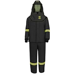 Oberon Tcg75B-El-4Xl 75 Cal Tcg Arc Flash Suit Kit, Hood, Coat And Bib Coveralls, With Ez Lift, Color: Black, Size 4X-Large