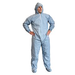 Cordova Frc400Xl Defender Fr Blue Limited Flame Resistant Coveralls, Elastic Wrists & Back, Hood & Boots, Size X-Large