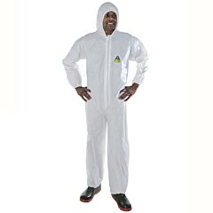 Cordova Cph2Xl Defender White Microporous Coveralls With Hood, Zipper Front, Elastic At Hood, Wrists & Ankles, Size 2X-Large