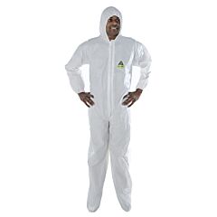 Cordova Cphb2Xl Defender White Microporous Coveralls With Hood & Boots, Zipper Front, Elastic At Hood, Wrists & Ankles/Boots, Size 2X-Large