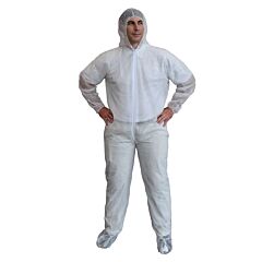 Cordova Cohb35Xl Standard Weight, White Polypropylene Coveralls With Hood & Boots, Zipper Front, Elastic At Hood, Boots, Wrists & Ankles, Size X-Large