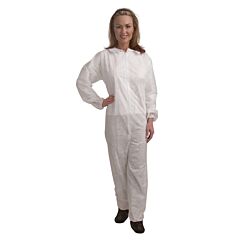 Cordova Co55Xxxl Heavy Weight, White Polypropylene Coveralls, Zipper Front And Collar, Elastic Wrists & Ankles, Size 3X-Large