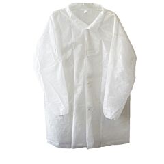 Cordova Lc253Xl White Polypropylene Lab Coats, Collar & Snap Button Front, No Pockets, Elastic Cuffs, Size 3X-Large