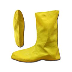Cordova Lbc10S Hazmat/Nuke Boots, .75 Mm. Natural Rubber, Yellow, Unlined, 12-Inch Length, Ribbed/Textured Sole, Size Small