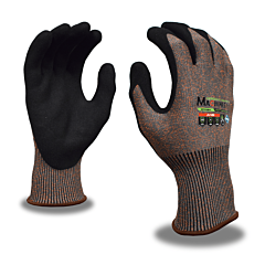 Cordova 3744Snxxl Machinist Gloves, Gray/Orange, 15-Gauge Hppg2 Shell, Sandy Nitrile Palm Coating, Touchscreen, Sanitized Treatment, Ansi Cut Level A5, Size 2X-Large