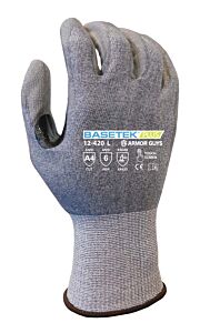 Armor Guys 12-420-S Cut Gloves, Hdpe Basetek Plus Liner, Soft Pu Palm Coating, Thumbcrotch Reinforcement, Touchscreen, Ansi A4, Size Small