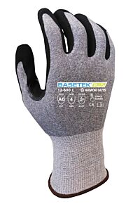 Armor Guys 12-600-Xl Cut Gloves, Hdpe Basetek Plus Liner, Hct Microfoam Nitrile Palm Coating, Thumbcrotch Reinforcement, Touchscreen, Ansi A6, Size X-Large